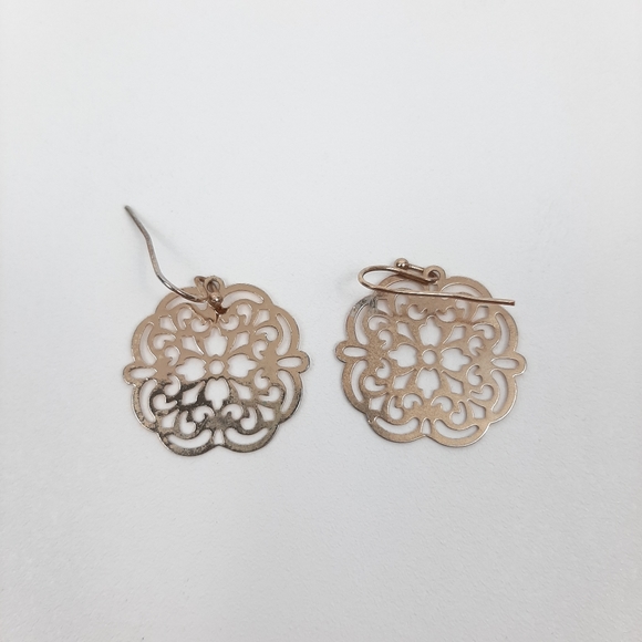 Gold Turquoise Boho Pierced Hook Earrings Set of Four - Picture 7 of 10